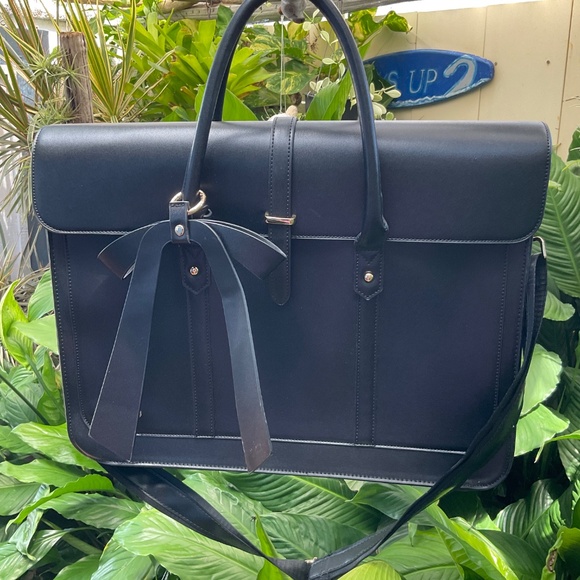 MOSISO Black Briefcase Messenger Bag NWOT - Picture 2 of 9